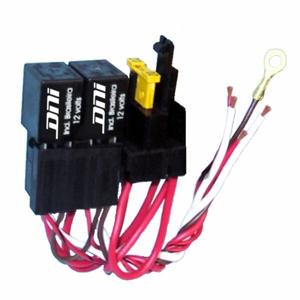 RELE 12V 04 PINOS AUXILIAR MINI 40A COM SOQUETE E FUSIVEL - DNI