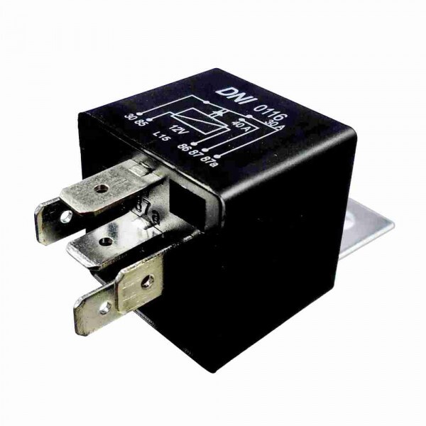RELE 12V 05 PINOS AUXILIAR 30/40A REVERSOR COM SUPORTE - DNI