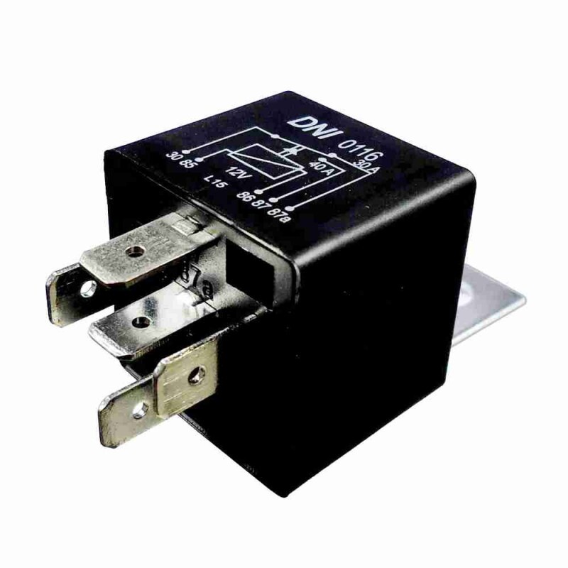 RELE 12V 05 PINOS AUXILIAR 30/40A REVERSOR COM SUPORTE - DNI