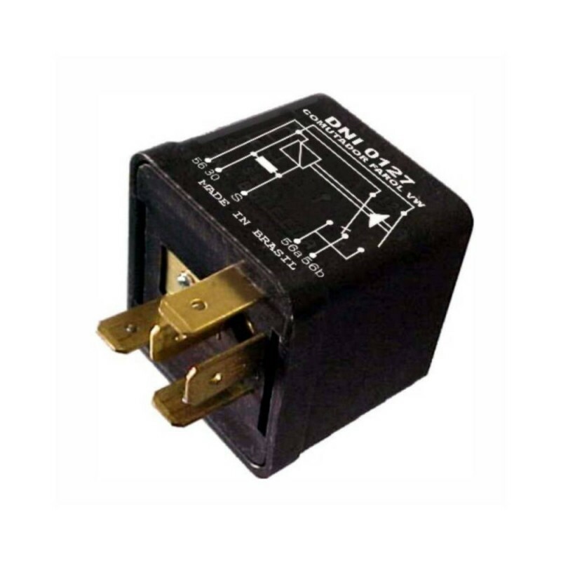 Rele 12V 05 Pinos Farol Alto  Baixo Comutador 150W - Dni