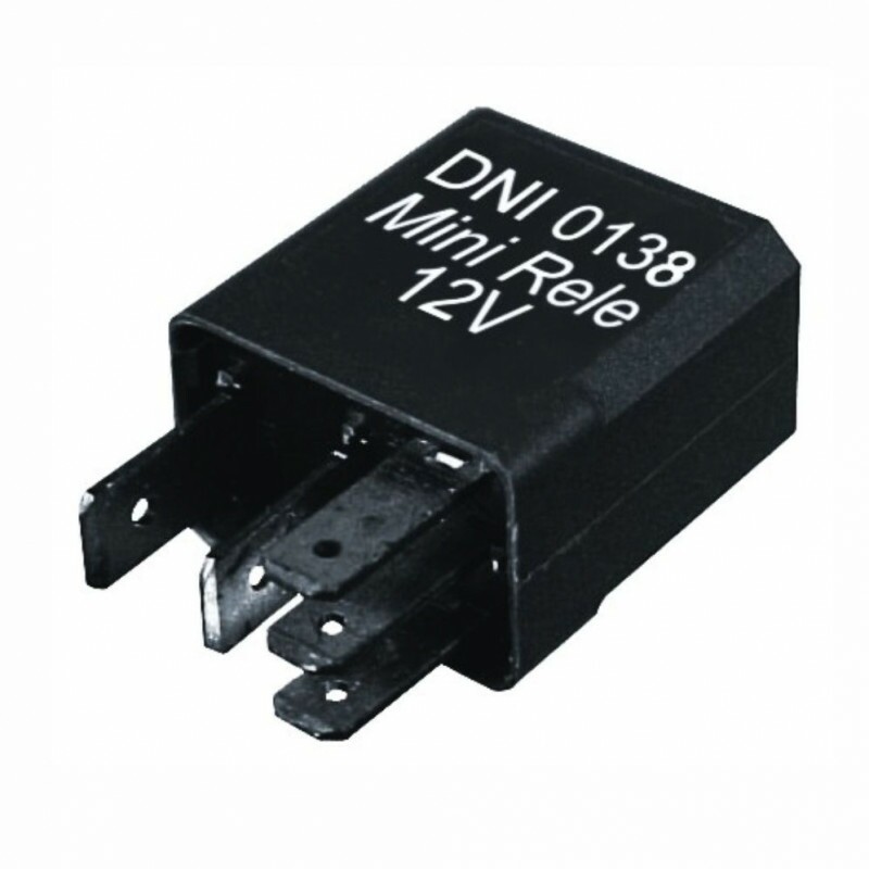 RELE 12V 05 PINOS AUXILIAR REVERSOR 20/30A MINI SEM SUPORTE - DNI