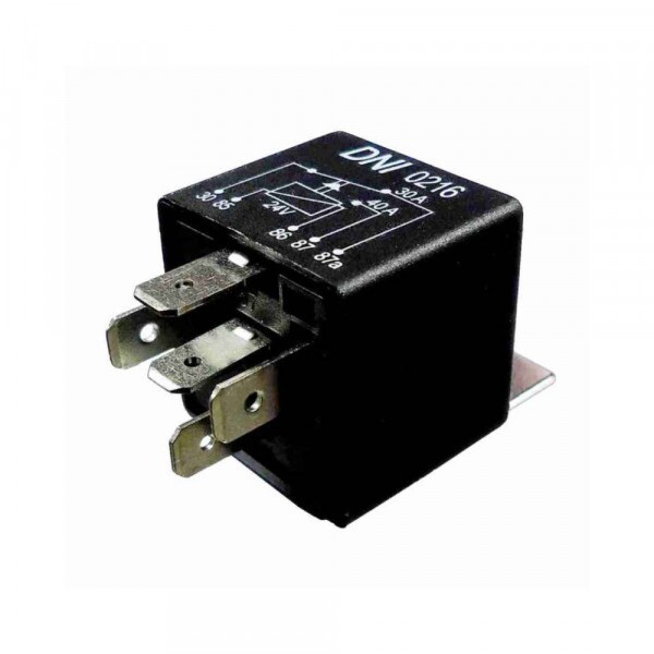 Rele 24V 05 Pinos Auxiliar 30/40A Reversor Universal Com Suporte - Dni
