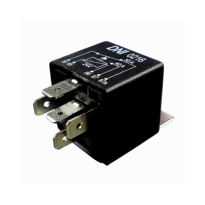 Rele 24V 05 Pinos Auxiliar 30/40A Reversor Universal Com Suporte - Dni