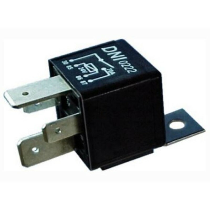 Rele 24V 04 Pinos Auxiliar 70A 02 Largos Universal Com Suporte - Dni