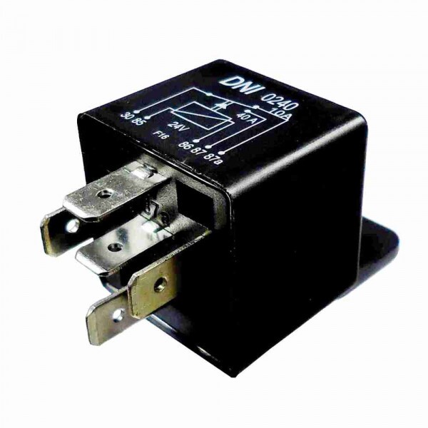 Rele 24V 05 Pinos Auxiliar 10/40A Reversor Universal Com Suporte - Dni