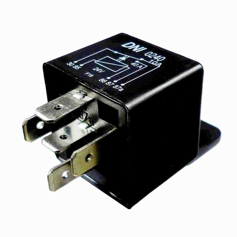 Rele 24V 05 Pinos Auxiliar 10/40A Reversor Universal Com Suporte - Dni