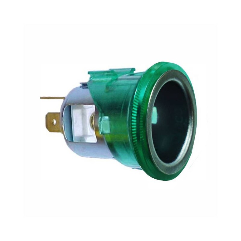 Tomada Padronizada 12V/24V Para Alimentaçao Acendedor Anel Difusor Verde - Dni Tomada Padronizada 12V/24V Para Alimentaçao Acendedor Anel Difusor Verde - Dni