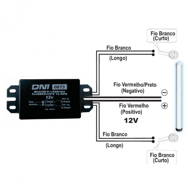 Reator Lampada Fluorescente 12V 15/40W - DNI0873 Reator Lampada Fluorescente 12V 15/40W - DNI0873