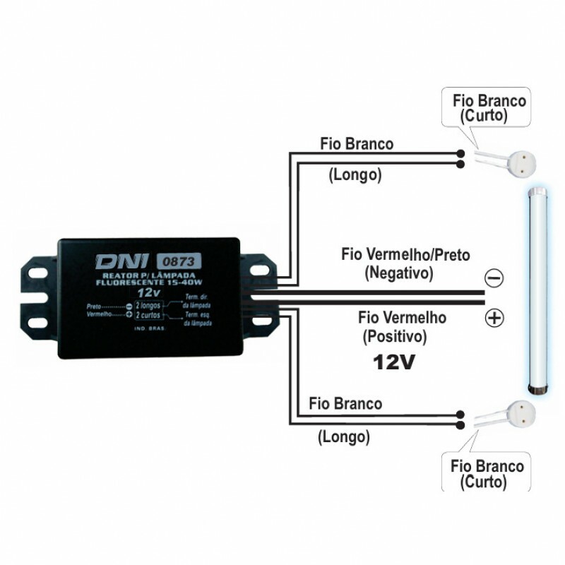 Reator Lampada Fluorescente 12V 15/40W - DNI0873 Reator Lampada Fluorescente 12V 15/40W - DNI0873