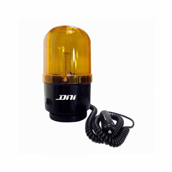 Giroled Amarelo Ambar Sinalizador Rotativo Ima Cabo Espiralado 12/24V - Dni