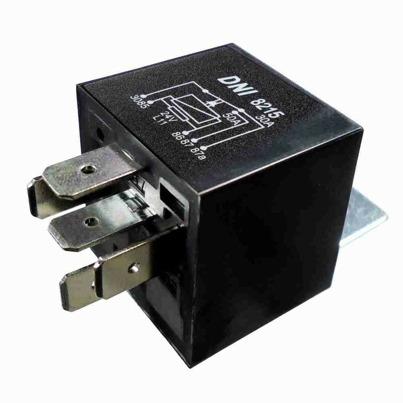 Rele 24v 05 pinos Auxiliar Reversor Universal 50/30A 24V - Dni