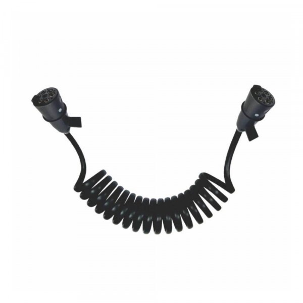 Chicote Eletrico Espiral 07 Polos 02 Tomadas Macho - Dni