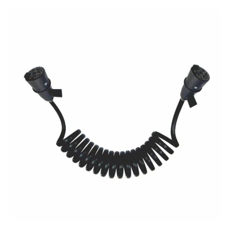 Chicote Eletrico Espiral 07 Polos 02 Tomadas Macho - Dni