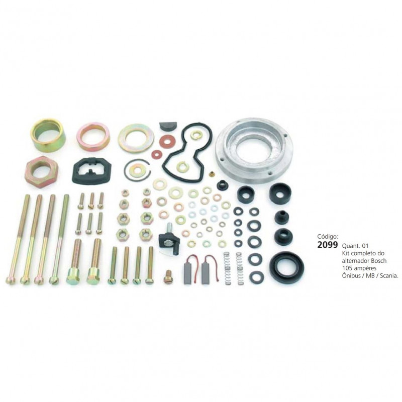 REPARO COMPLETO ALTERNADOR BOSCH 105A / 140A