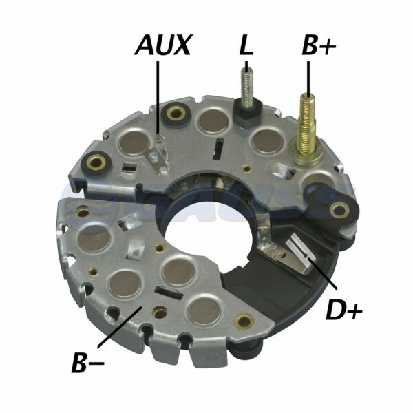 Placa Retificadora 115A Alternador Gm Omega Suprema 2.0I 2.2I 3.0I Com Ar Condicionado Apos 03.93