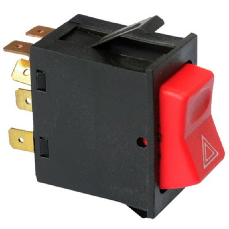 INTERRUPTOR 24V BOTAO PISCA ALERTA EMERGENCIA 07 TERMINAIS MB FORD - IM