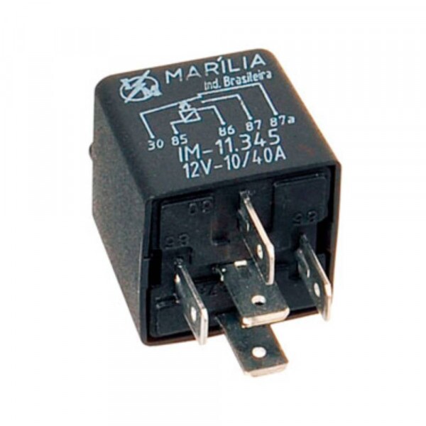 RELE 12V 05 PINOS AUXILIAR 40/10A REVERSOR COM SUPORTE DNI