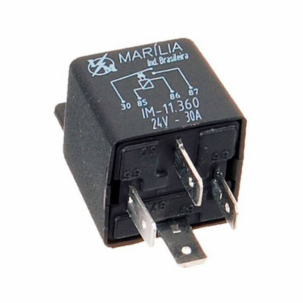 RELE 24V 04 PINOS AUXILIAR 30A COMANDO DO FREIO- COM SUPORTE IM