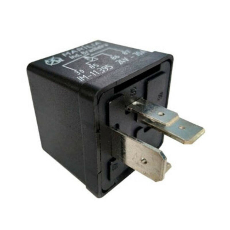 RELE 24V 04 PINOS AUXILIAR 70A 02 LARGOS UNIVERSAL COM SUPORTE - IM