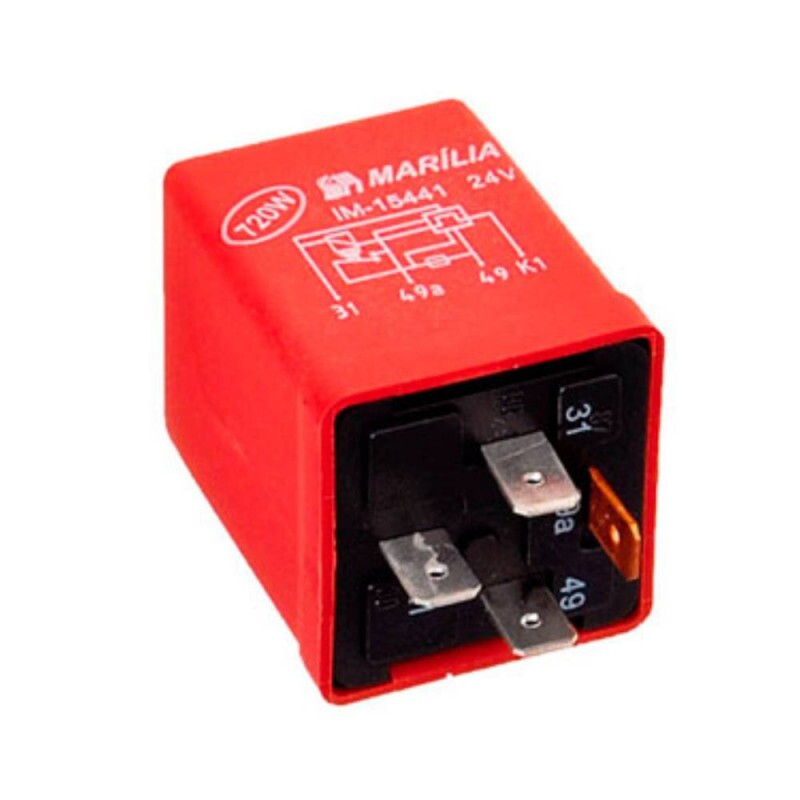 RELE 24V 04 PINOS PISCA 720W COM SUPORTE IM