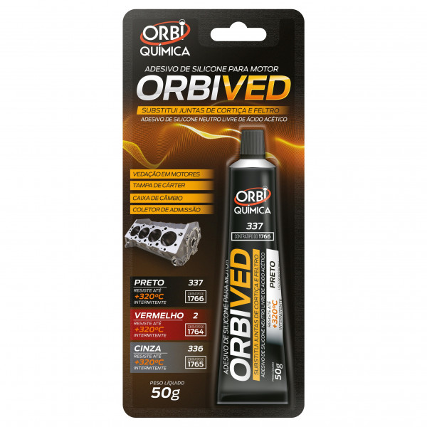 Cola Silicone Alta Temperatura Black 50g - Orb