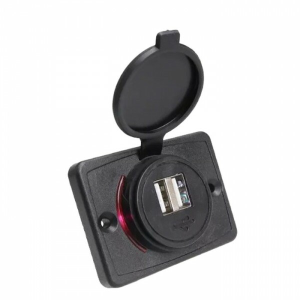 Tomada Usb Duplo Extenso Carregador 12v / 24v