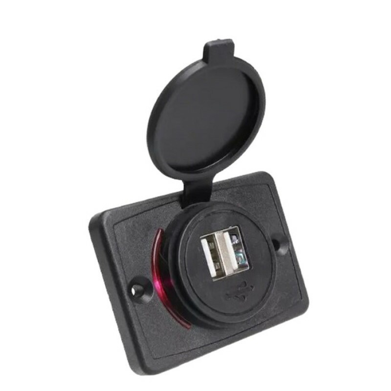 Tomada Usb Duplo Extenso Carregador 12v / 24v