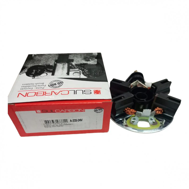 Porta Escovas Motor De Partida 24v - Scania / Mb / Volvo / Hef95-L24v 6033AD4054 - SCA