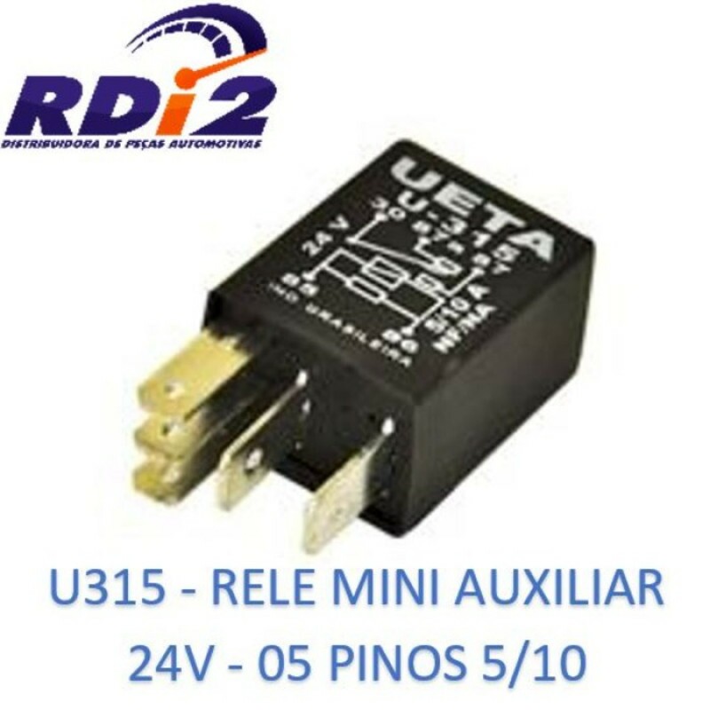 Rele 24V 05 Pinos Auxiliar Mini 30/40A Reversor - Ueta