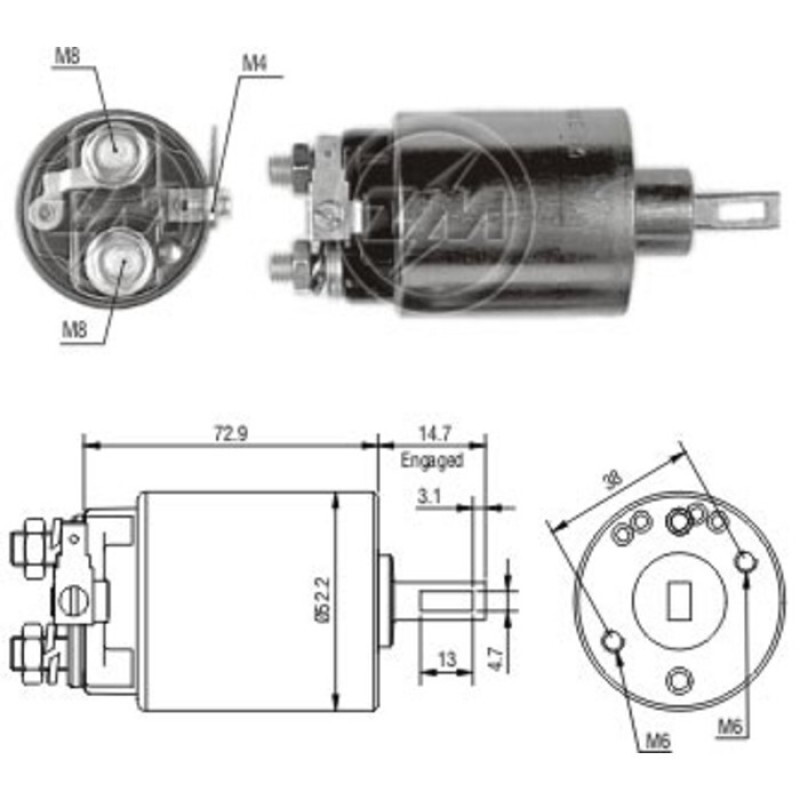 AUTOMATICO DE PARTIDA 12V - MASSEY FERGUSON NISSAN HITACHI 2114-37504 211447009